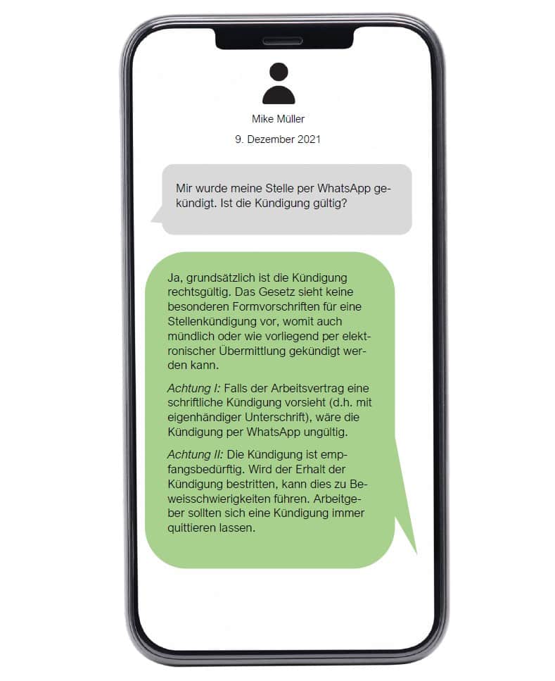 Ist eine Kündigung per WhatsApp gültig?